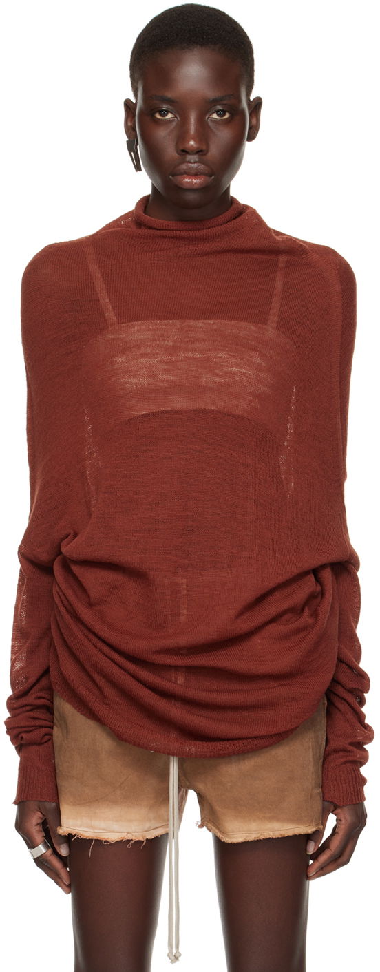 Villapaita Rick Owens Shroud Turtleneck Top Punainen | RO01D2687 KM