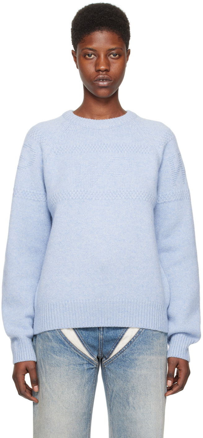 Villapaita We11done Jacquard Sweater Sininen | WD-KT0-24-616-U-SK