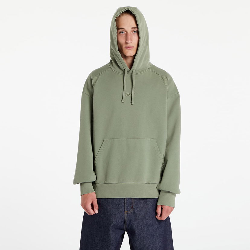 Huppari Reebok Uniform Bi-Material Hooded Forest Green Vihreä | RMBB006C99FLE0015200