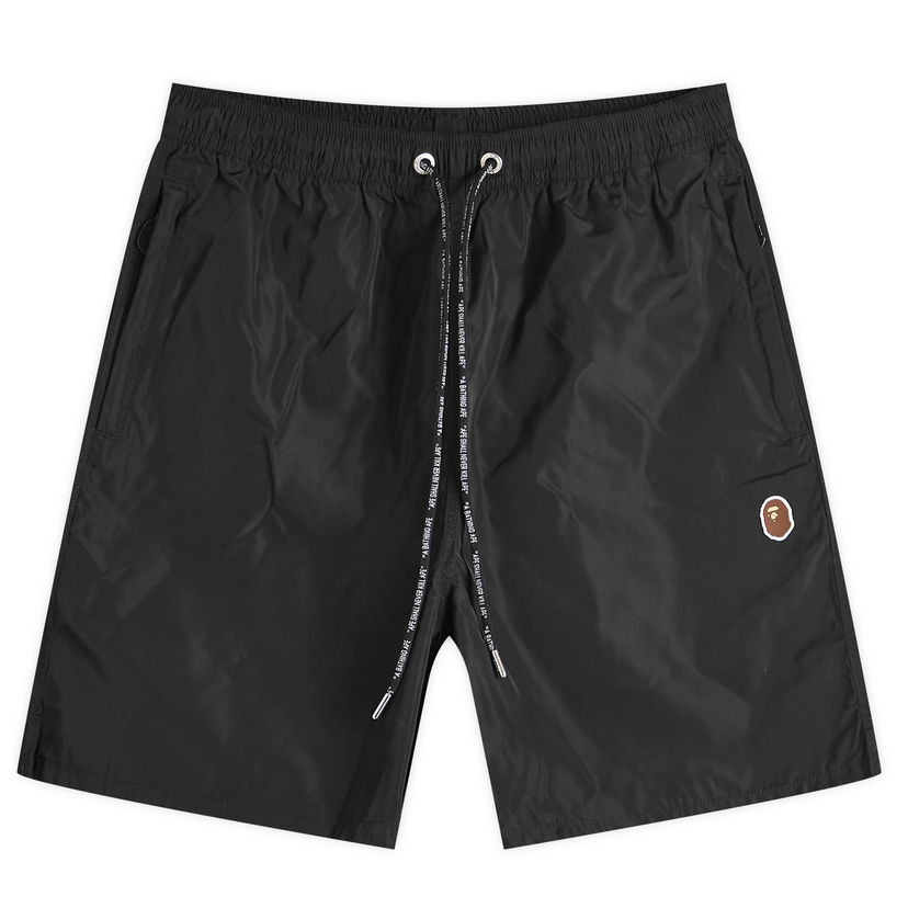 Shortsit BAPE A Bathing Ape Ape Head Nylon Beach Short Musta | 001SPK301322M-BLK