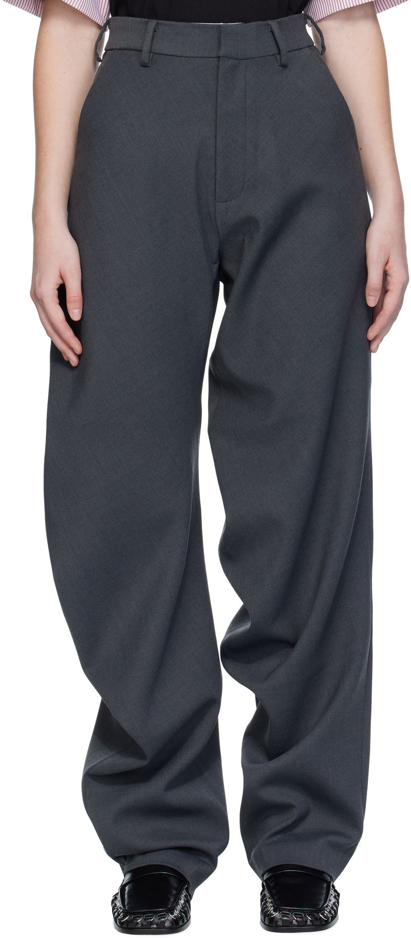 Housut Charles Jeffrey Loverboy Charles Jeffrey LOVERBOY Topsy Turvy Wide-Leg Trousers Harmaa | 52030406