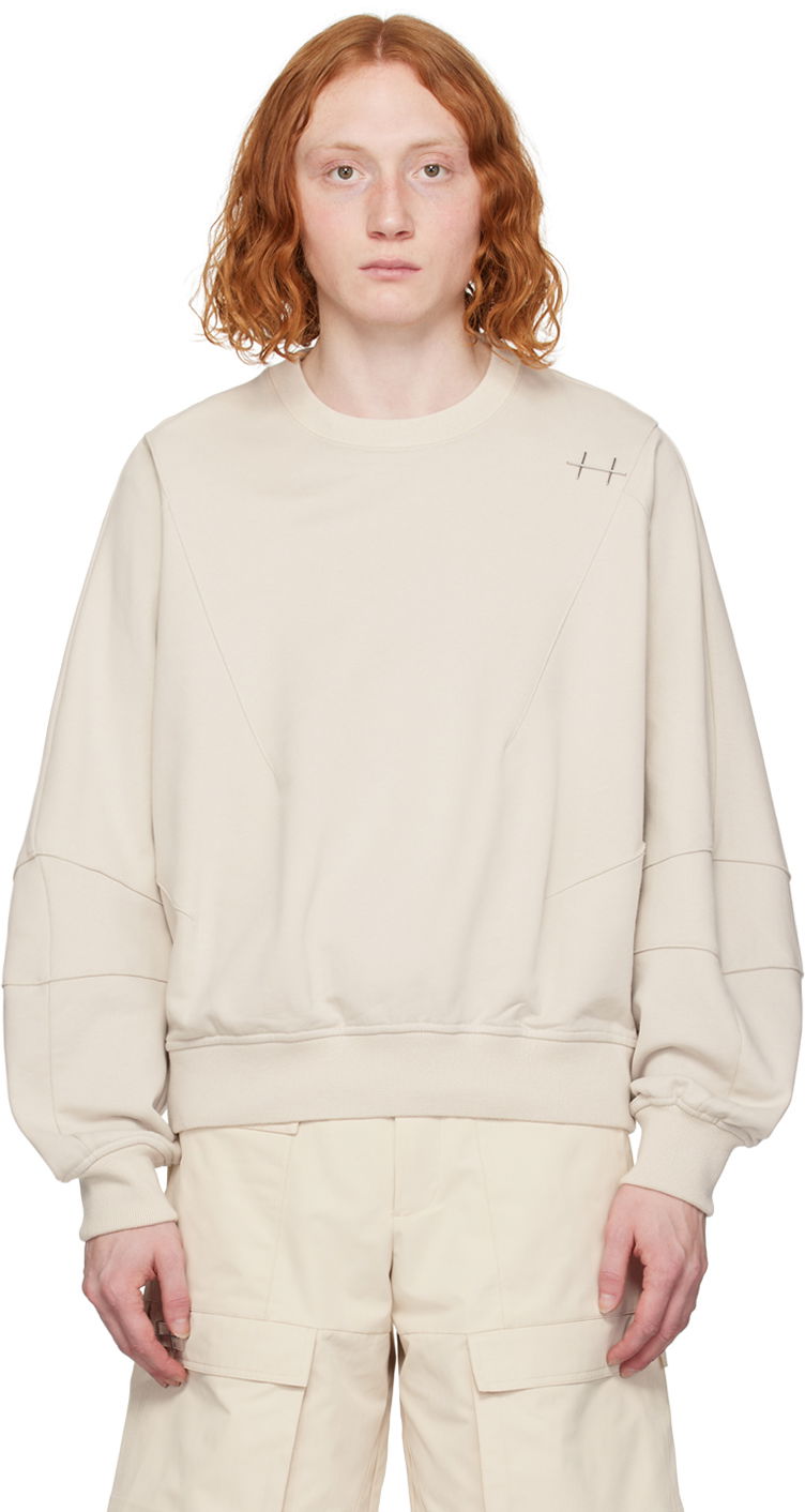Huppari HELIOT EMIL Plicate Detail Sweatshirt Beige | SS24_M_08_062_ST18