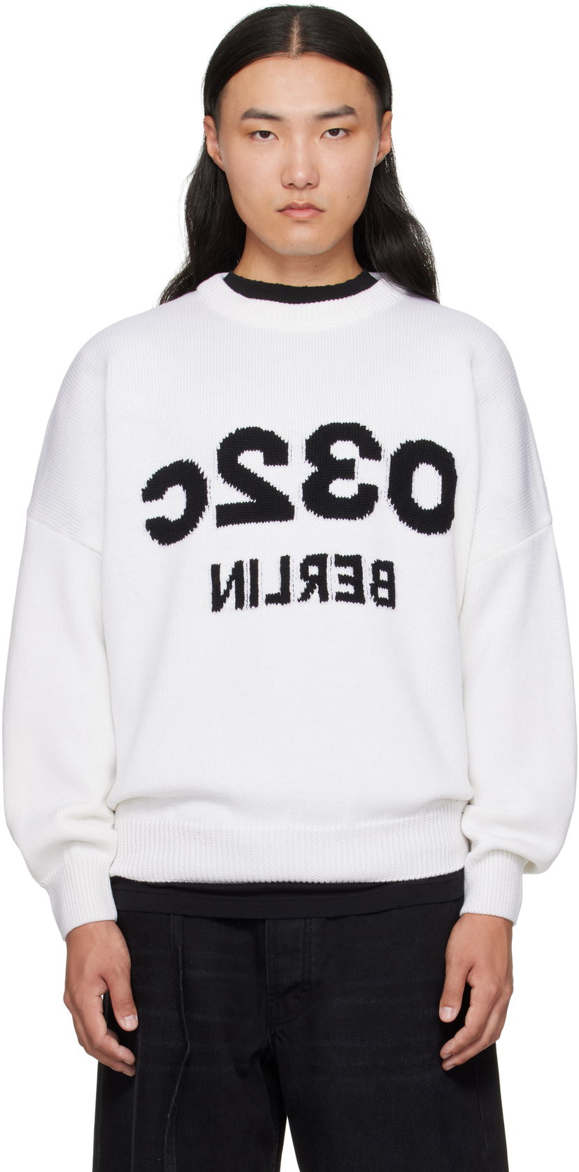 Villapaita 032C 032c Selfie Sweater Valkoinen | F25-URK-1511-100