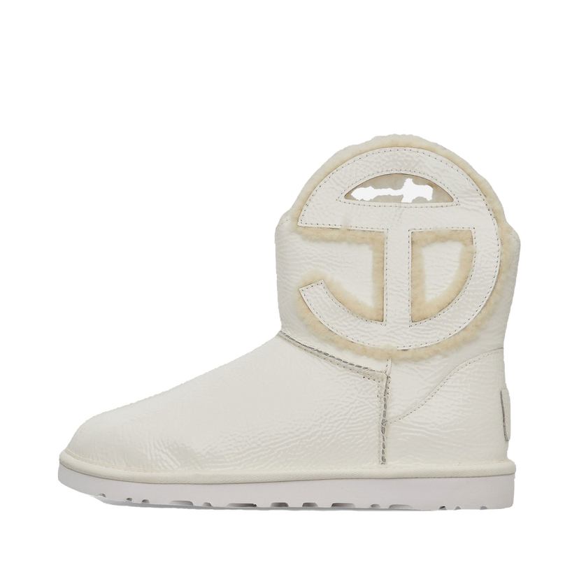 Tennarit ja kengät UGG Telfar Logo Mini Crinkle Leather Boots White Beige | 1155790 WHT