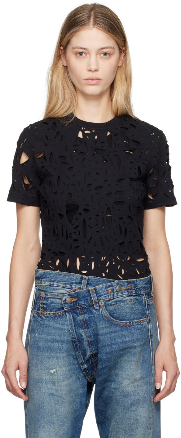 T-paita R13 R13 Excess Distress T-Shirt Musta | R13WK245-K001A