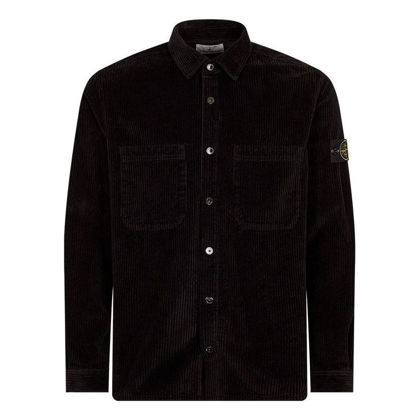 Paita Stone Island Corduroy Overshirt Musta | 791511311-V0029