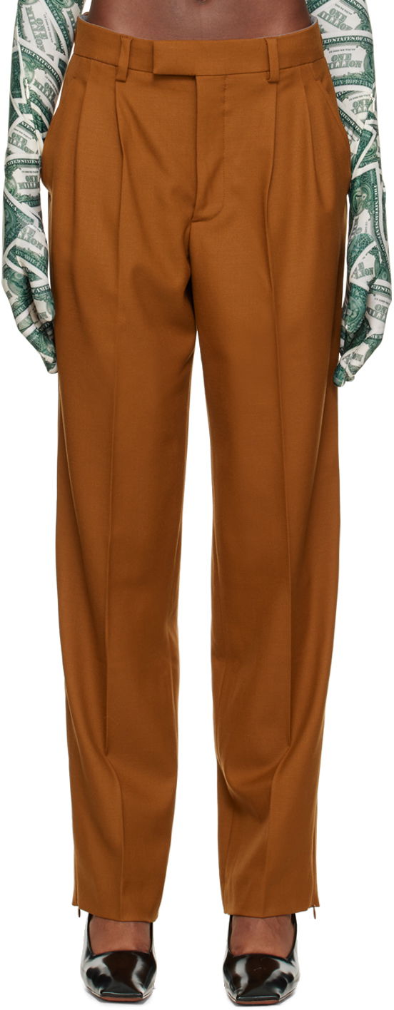 Housut VETEMENTS VTMNTS Two-Pleat Trousers Ruskea | VL14PA220X