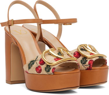 Kengänhoito Valentino Valentino Garavani VLogo Signature Cherryfic Platform Sandals Ruskea | 6W0S0FG2NNX, 3