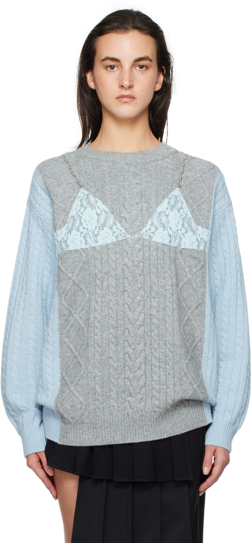 Villapaita Andersson Bell Andersson Bell Lace Lingerie Knit Sweater Harmaa | atb1182w