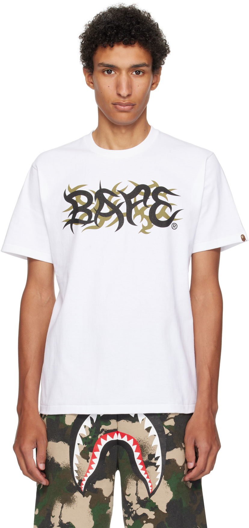 T-paita BAPE Trial Camo 'BAPE' Logo T-Shirt Valkoinen | 001TEL301037M