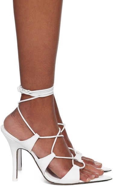 Kengänhoito The Attico Attico Renèe Lace-Up Heeled Sandals Valkoinen | 231WS625 L001, 0