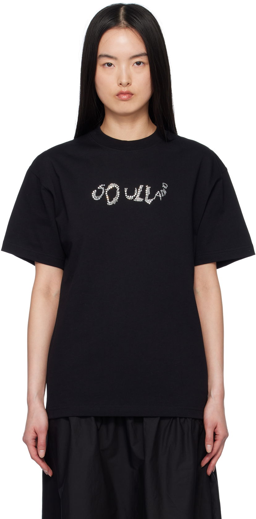 T-paita Soulland Soulland Balder Rhinestone T-Shirt Musta | 51044-1063