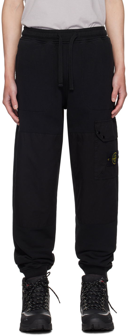 Verryttelyhousut Stone Island Black Double Knee Sweatpants Musta | 811564020