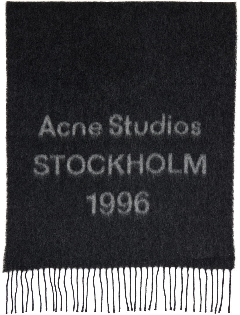 Huivi Acne Studios Acne Studios Logo Jacquard Scarf Musta | CA0367-