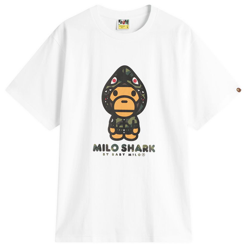 T-paita BAPE 1st Camo Milo Shark T-Shirt Valkoinen | 002TEL801004M-WGR