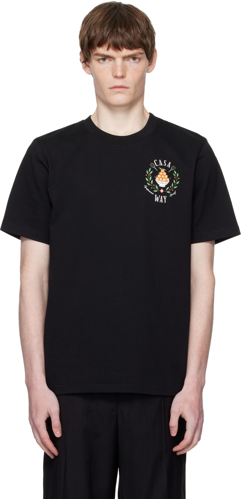 T-paita Casablanca Casablanca 'Casa Way' Graphic Short-Sleeve T-Shirt Musta | MPF25-JTS-001-27-EX-FLANNELS