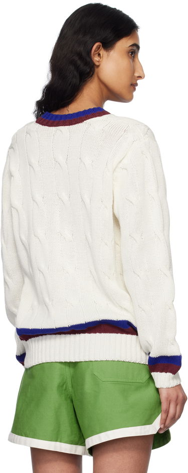 Villapaita Bode Bode Tennis Knit Sweater Valkoinen | MRS25KT052, 2