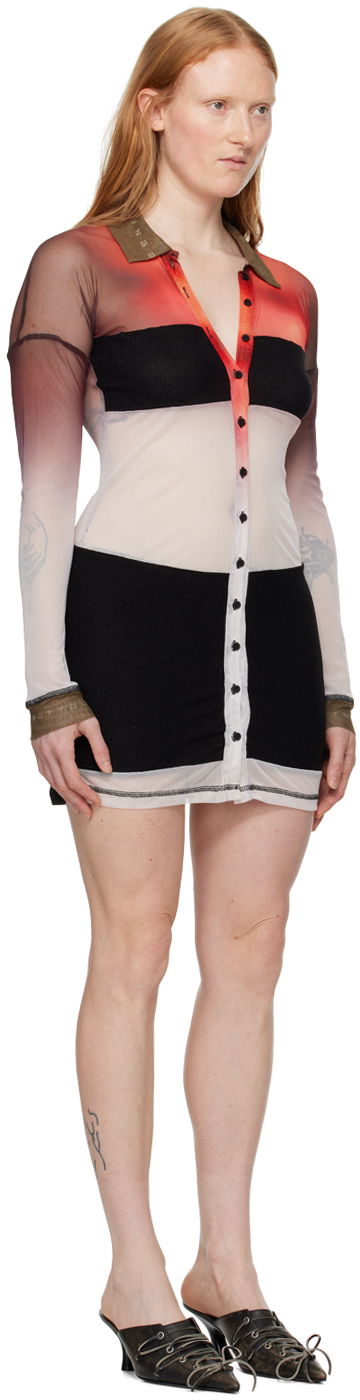 Mekko Ottolinger Ottolinger Semi-Sheer Button-Front Minidress Monivärinen | 103102, 1