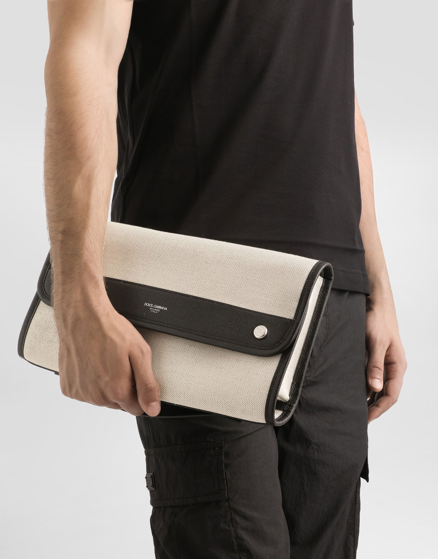 Reput ja laukut Dolce & Gabbana Dolce & Gabbana Atene Canvas & Calfskin Necessaire Beige | BP3438AG4408S469, 1