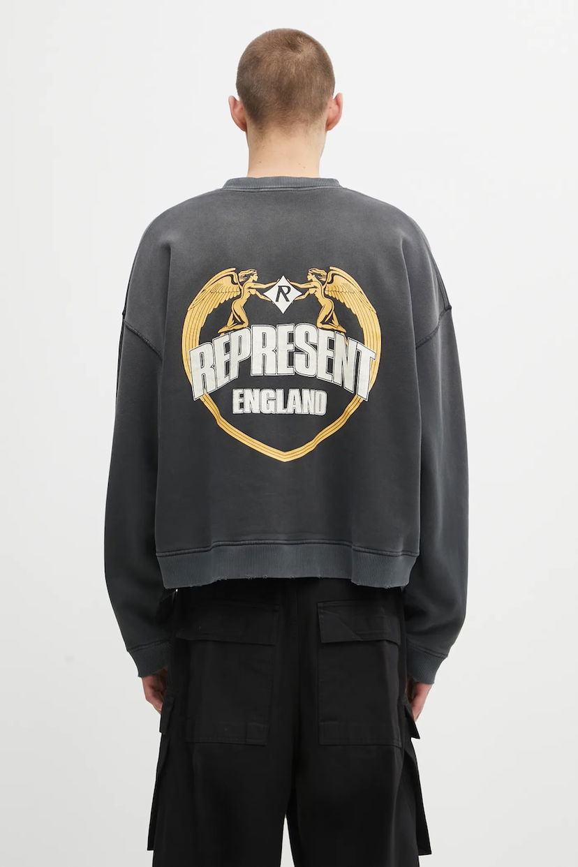 Huppari Represent Clo Represent Angel Border Graphic Sweatshirt Harmaa | MLM100367