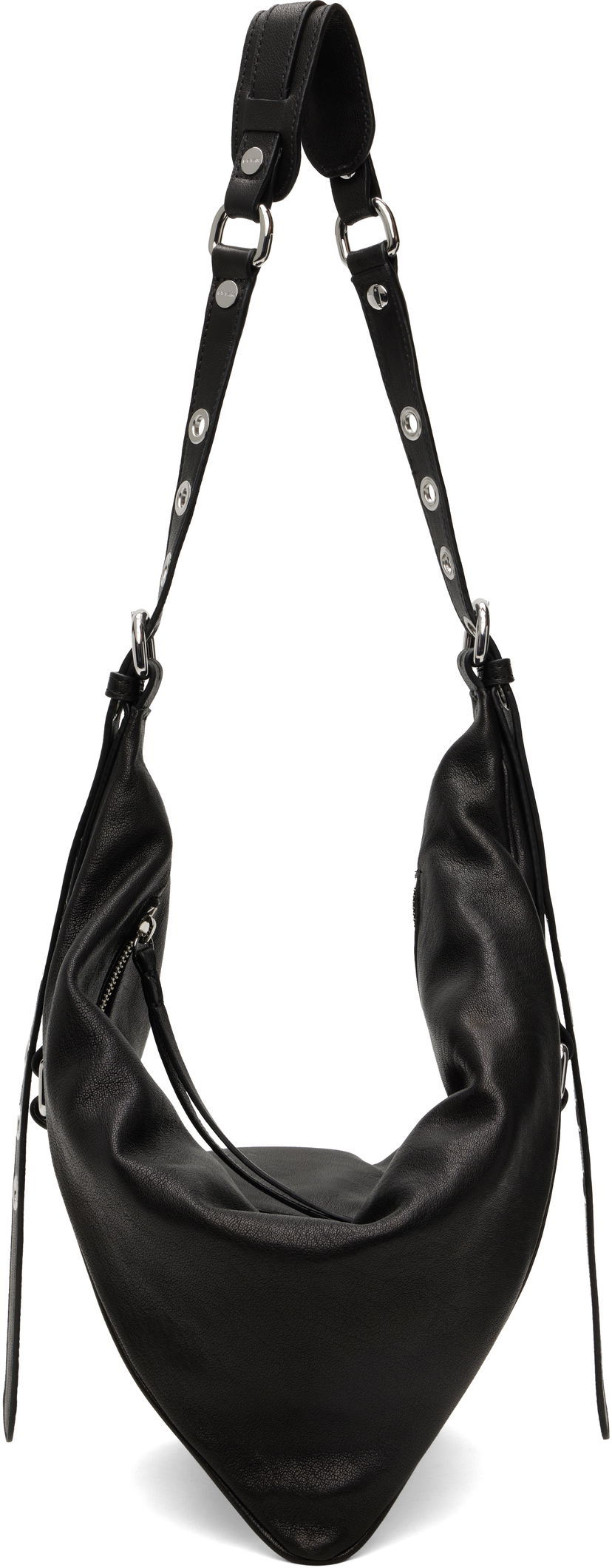 Olkalaukku BY FAR BY FAR Trayana Washed Leather Shoulder Bag Musta | MWBSB063LL034BK001PL