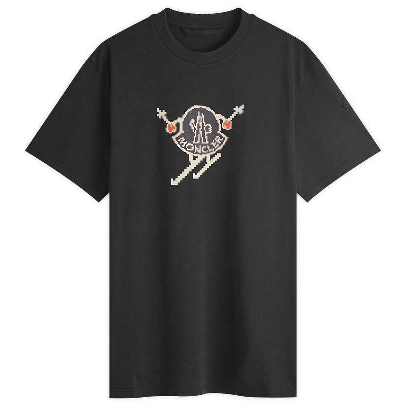 T-paita Moncler Skiing Pixel Logo T-Shirt Musta | 8C000-83927-10-998
