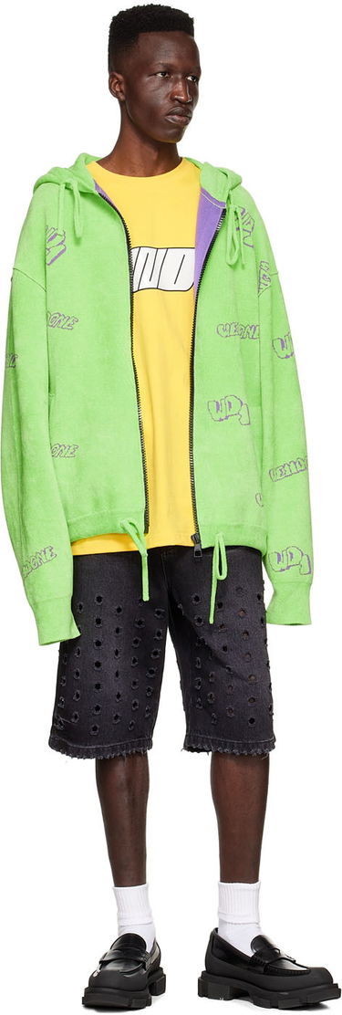 Huppari We11done We11done Viscose Zip-Up Hoodie Vihreä | WD-KJ1-22-616-U-LM, 3