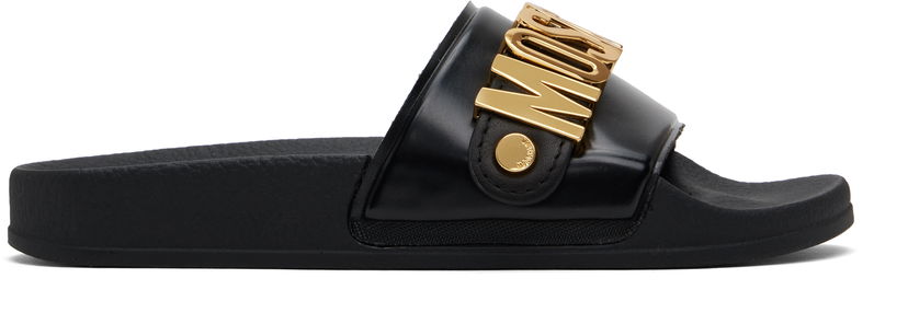 Asusteet Moschino Moschino Lettering Logo Slides Musta | MA28032G1M M11 000