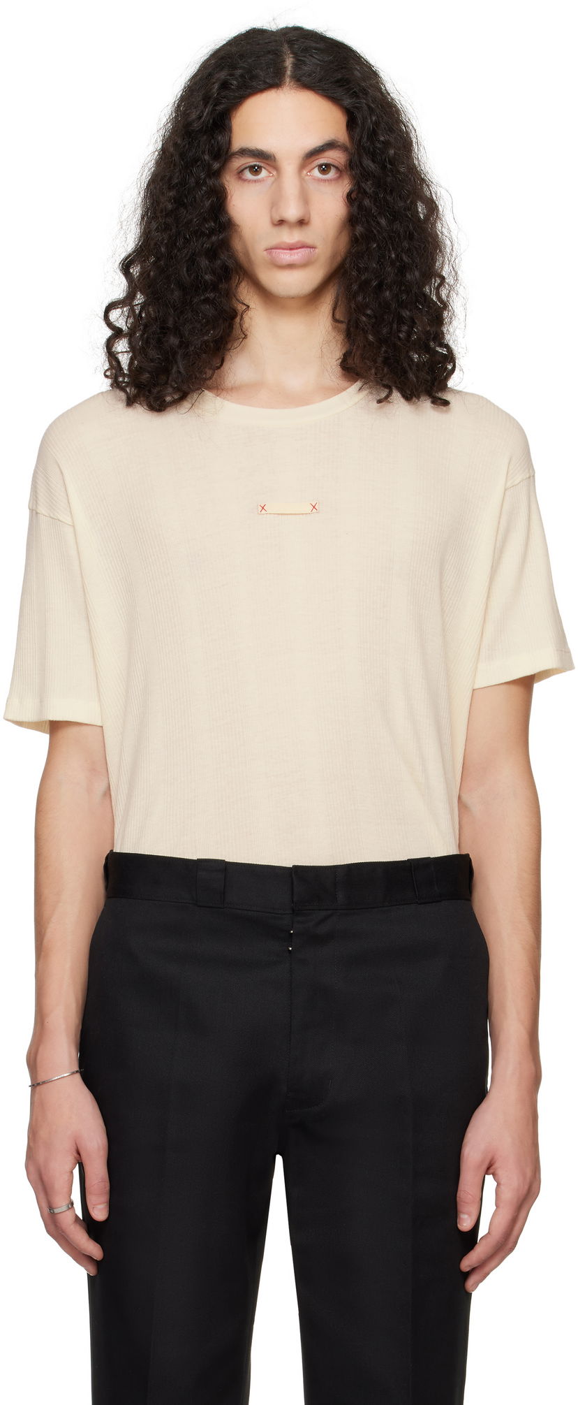 T-paita Maison Margiela Maison Margiela Patch T-Shirt Beige | S50GC0712 M20060