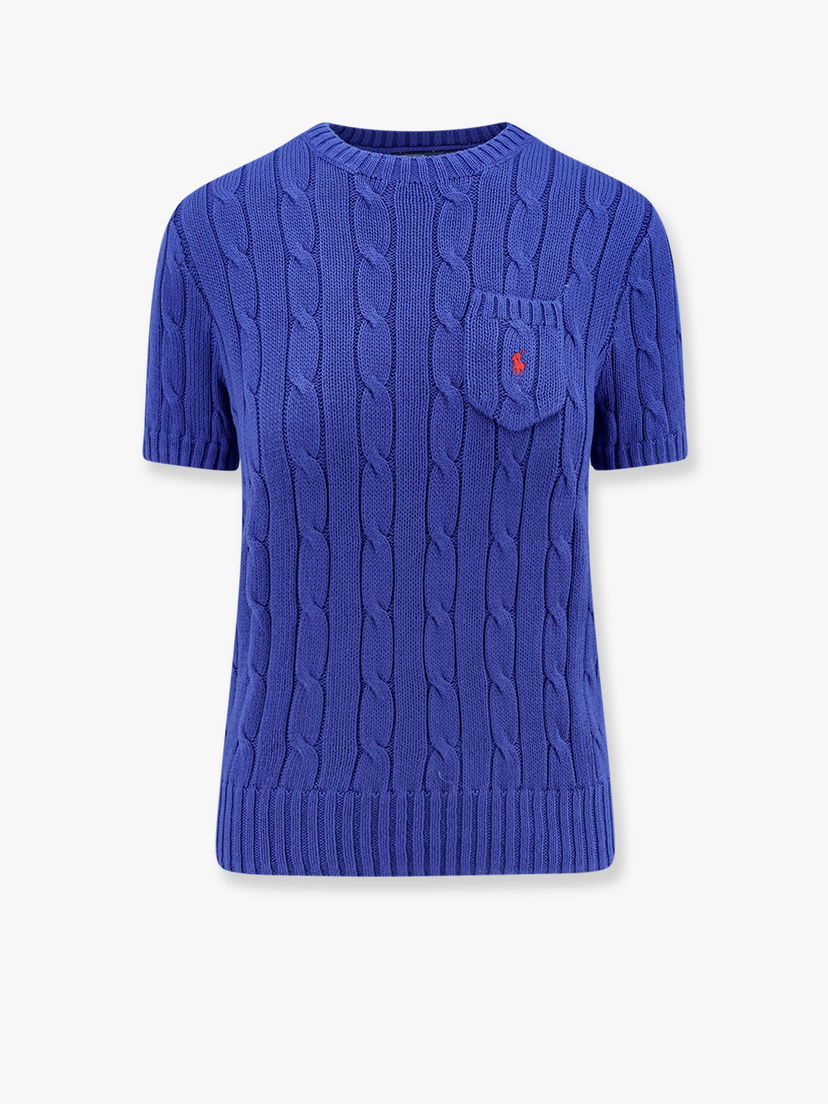 Villapaita Polo by Ralph Lauren Women's Cable-Knit Cotton Sweater with Pocket by Polo Ralph Lauren Sininen | 211895379013