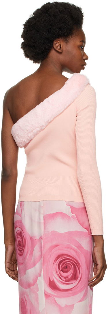 Villapaita Blumarine One Shoulder Faux Fur Trimmed Sweater Vaaleanpunainen | 2M181A, 2