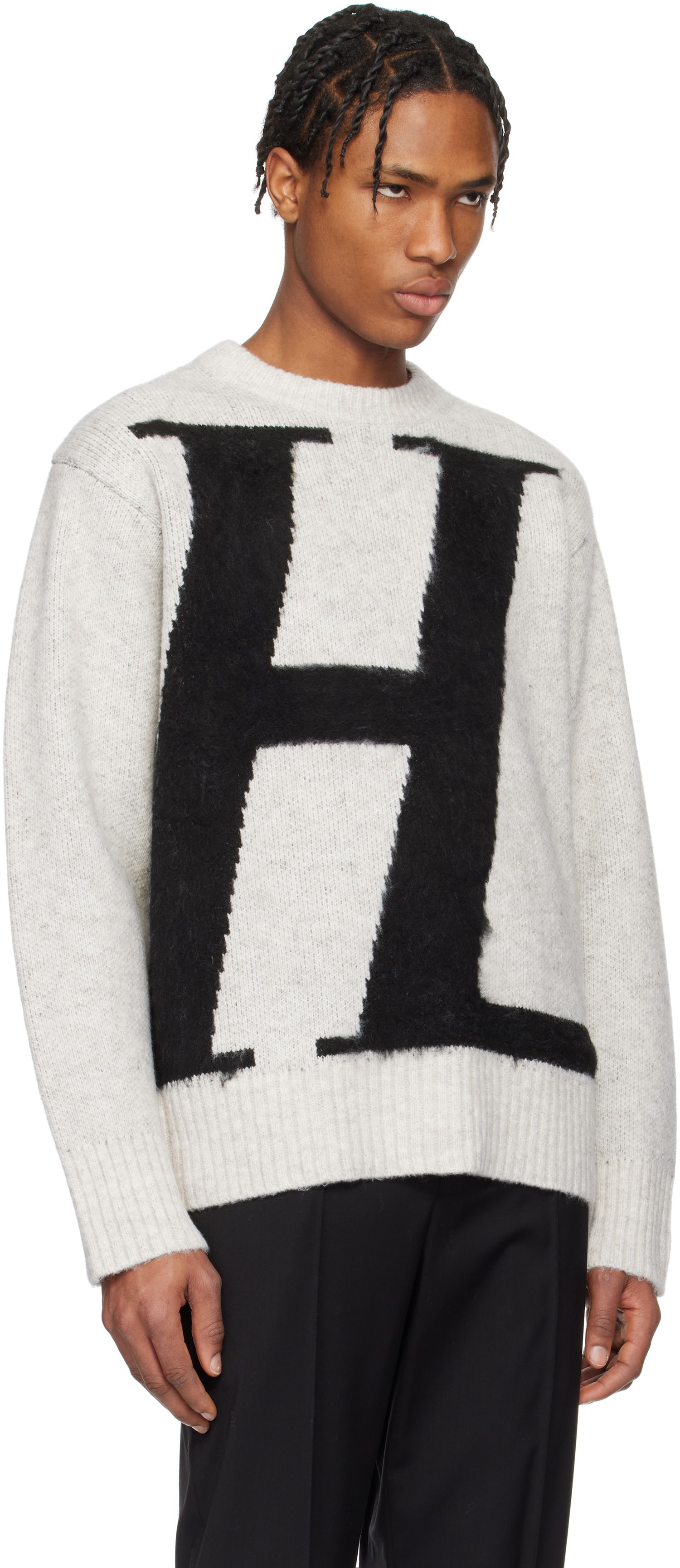 Villapaita Helmut Lang Helmut Lang Brushed Logo Sweater Harmaa | O09HM703, 1