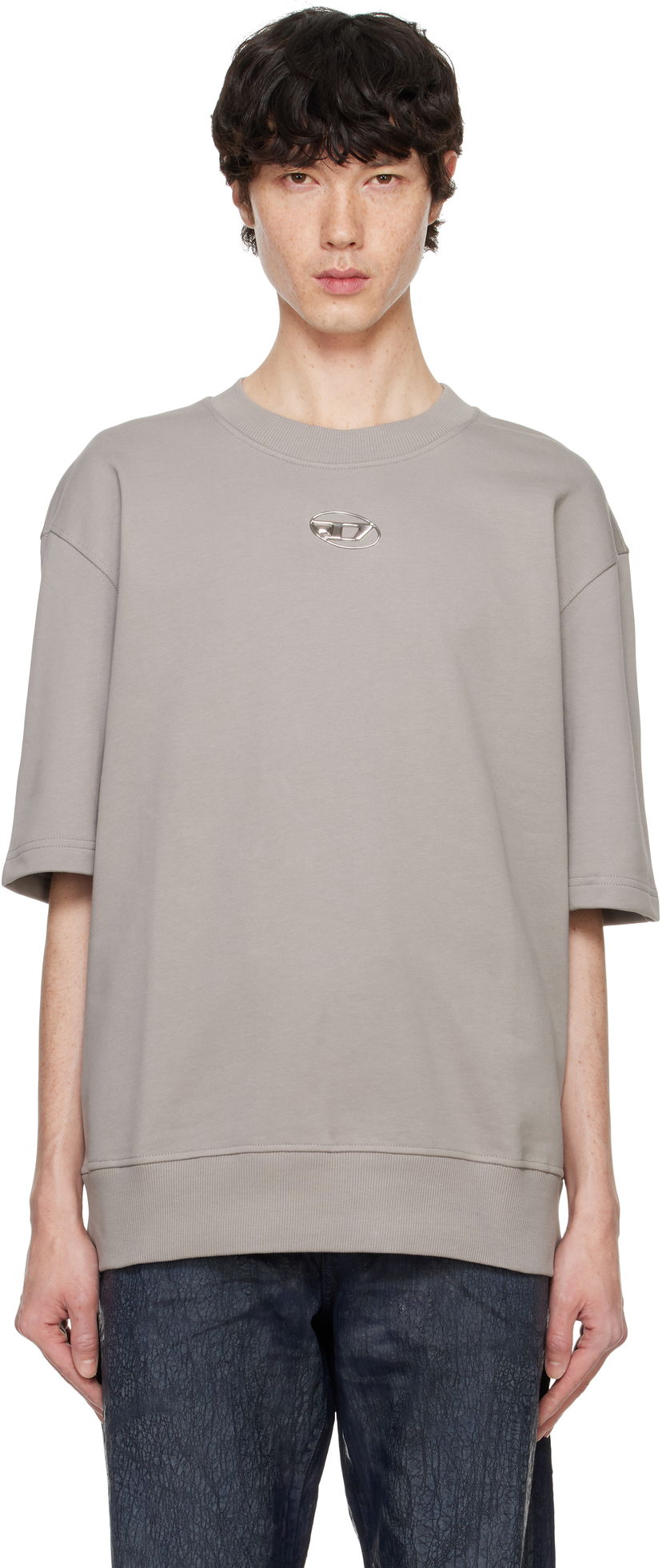 T-paita Diesel S-Cooling-L1 Short Sleeve T-Shirt Harmaa | A11580-0IAJH-9BX