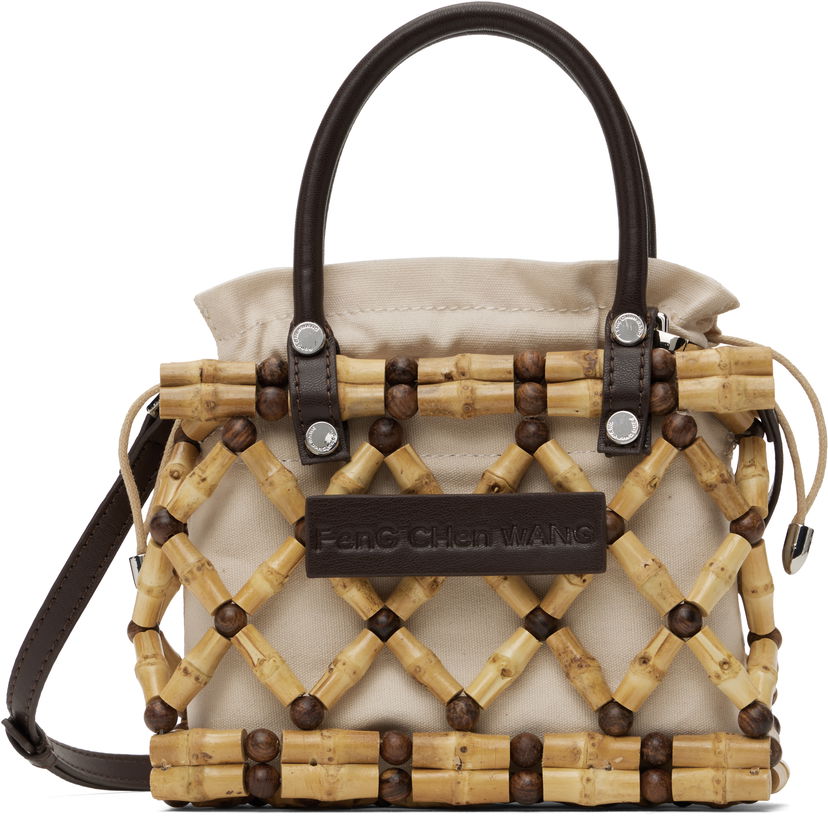 Käsilaukku Feng Chen Wang Feng Chen Wang Woven Bamboo Bag Beige | FENG19AC16
