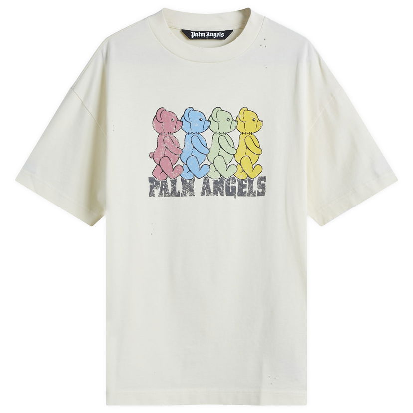 T-paita Palm Angels Palm Angels Crossroad Bears T-Shirt, Size Large Valkoinen | PMAA001S25JER0060B84