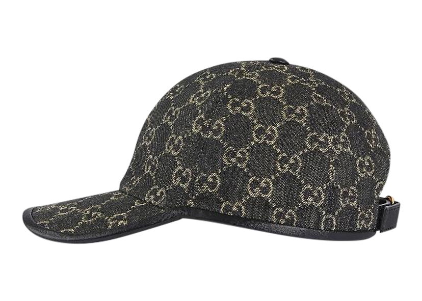 Korkki Gucci Logo Denim Baseball Cap Black Musta | 656206 3HAF8 1060