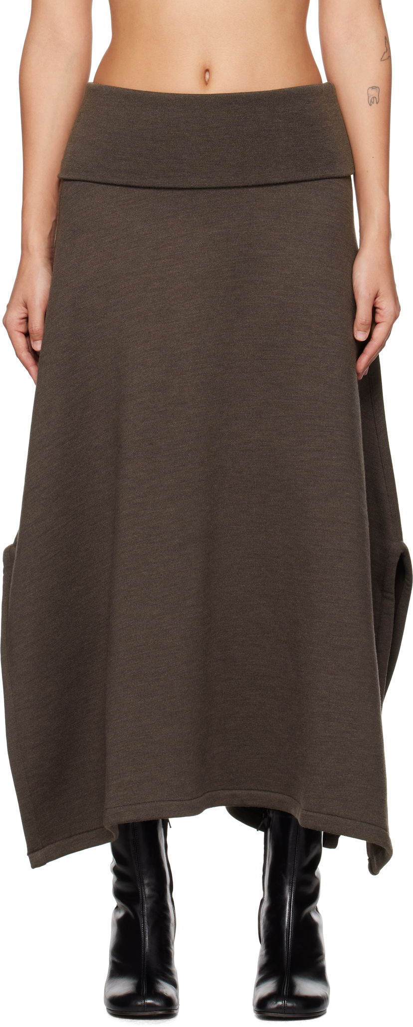 Hame LEMAIRE Lemaire Vented Midi Skirt Ruskea | SK1038 LJ1020