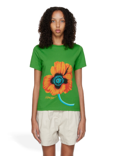 T-paita KENZO Paris Poppy T-Shirt Vihreä | FC62TS0134SO
