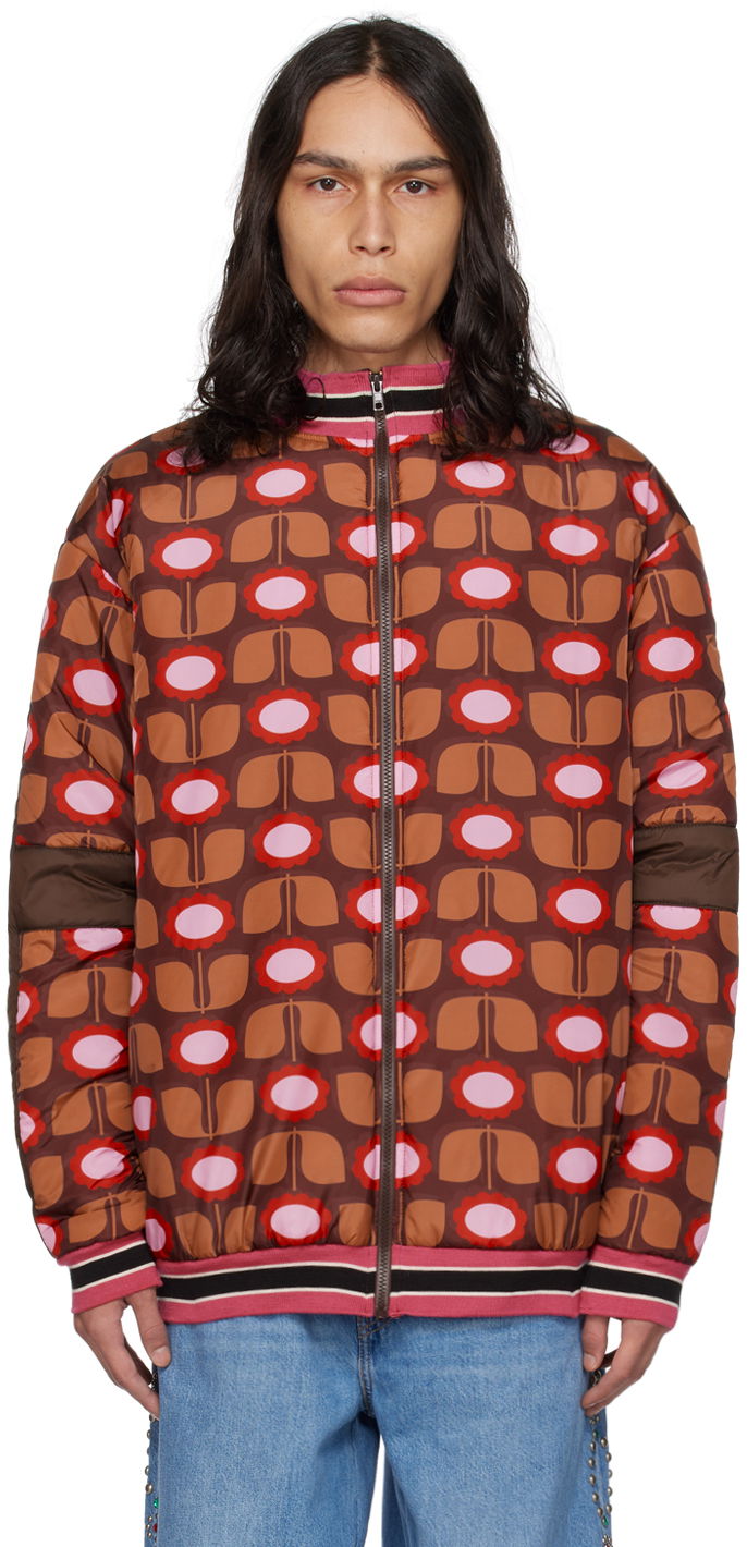 Puffer takki Anna Sui Exclusive Floral Print Puffer Jacket Ruskea | M723B30