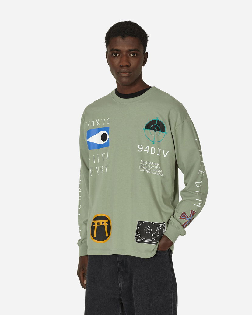 T-paita Neighborhood LS-10 Longsleeve T-Shirt Sage Green Vihreä | 241PCNH-LT10 SG