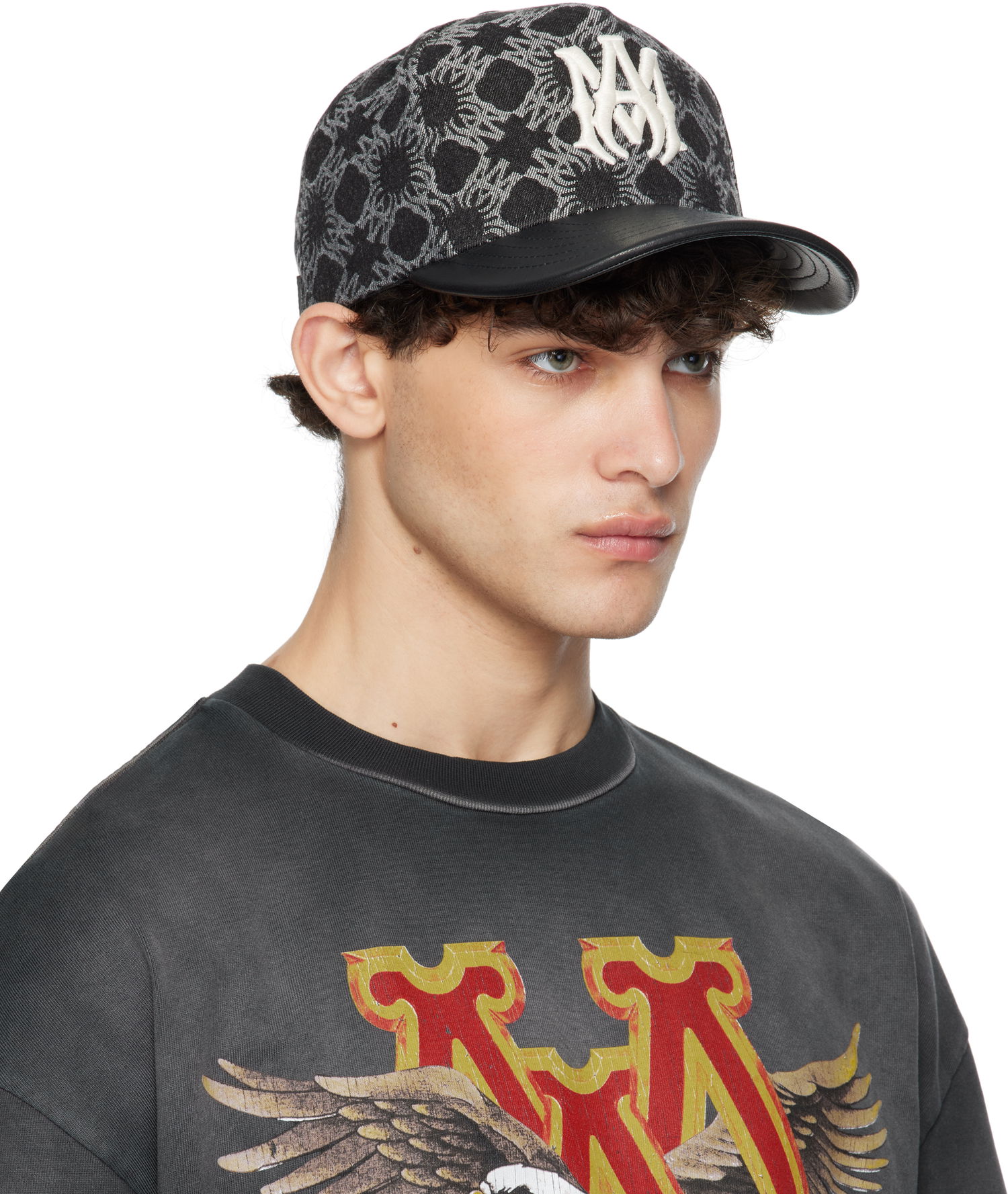 T-paita AMIRI 'MA' Quad Denim Cap Musta | AMHACP1036, 1