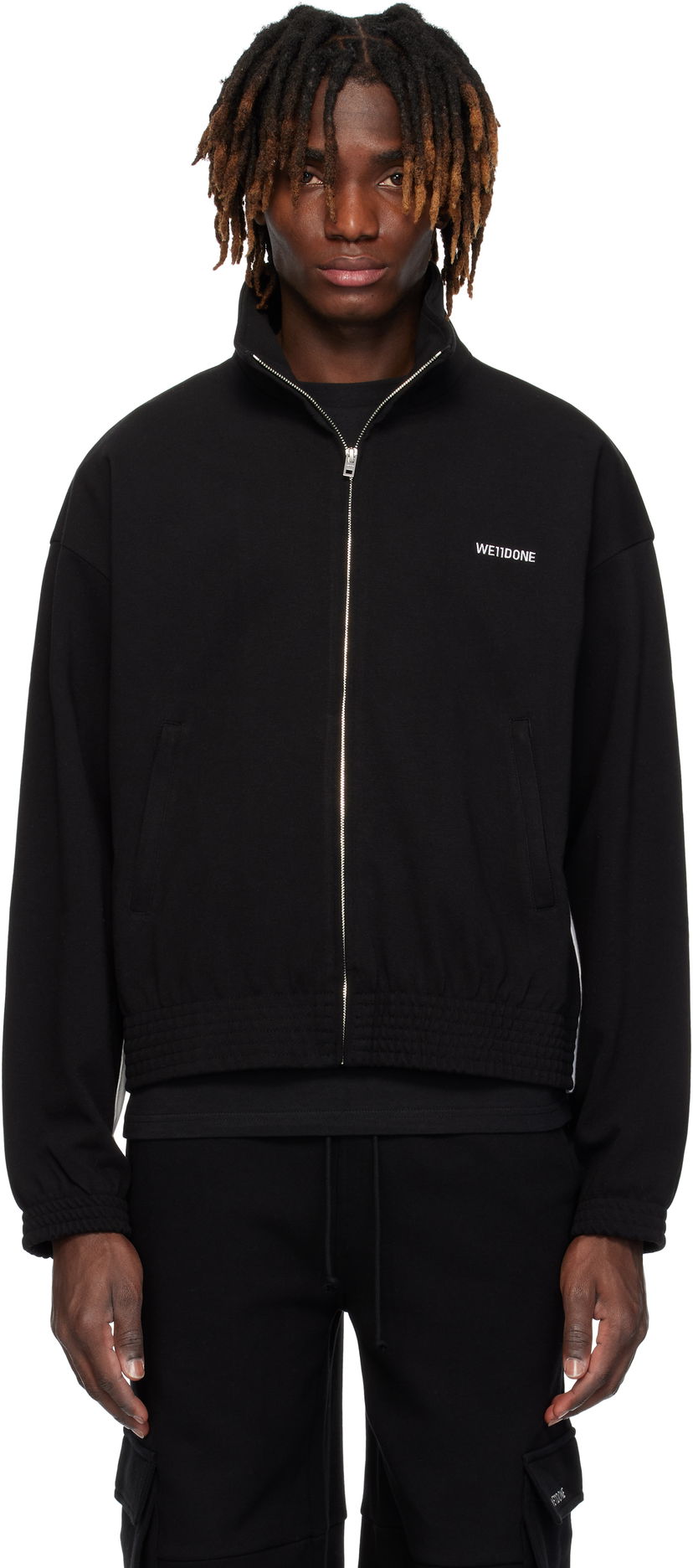 Tuulitakki We11done We11done Contrast Track Jacket Musta | WD-TJ0-25-837-U-BK