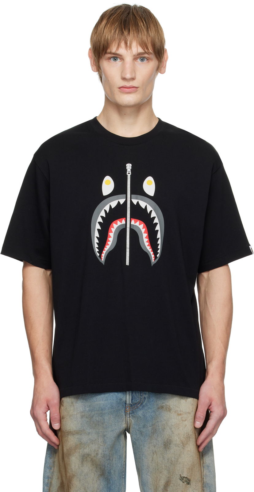 T-paita BAPE Shark Graphic T-Shirt Musta | 001TEK701310M