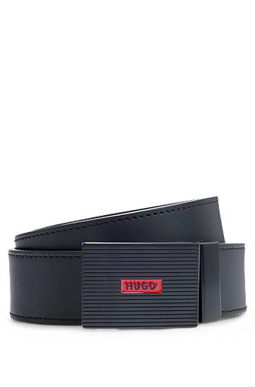 Vyöt BOSS HUGO Reversible Leather Belt with Plaque Buckle Musta | 50537121