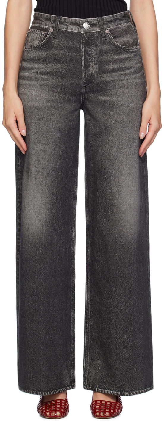 Jeans rag & bone Miramar Sofie Full Length Wide-Leg Trousers Musta | WCW24F70018201, 0