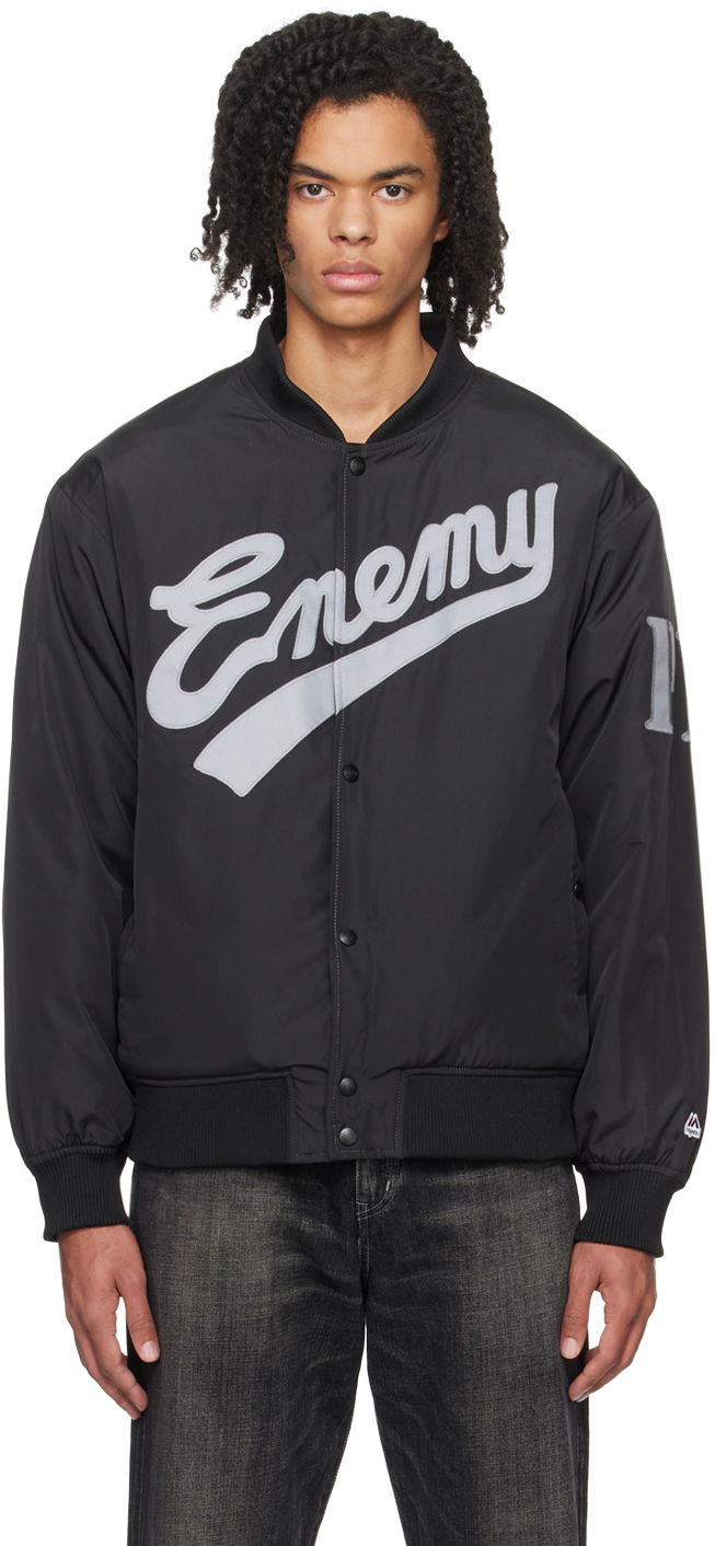 Bomber-takki Neighborhood PUBLIC ENEMY & Majestic x Bomber Jacket Musta | 232FAMSN-JKM01, 0