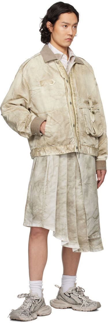 Bomber-takki Feng Chen Wang Feng Chen Wang Sandwashed Nylon Jacket Beige | FUS19JK15G, 3