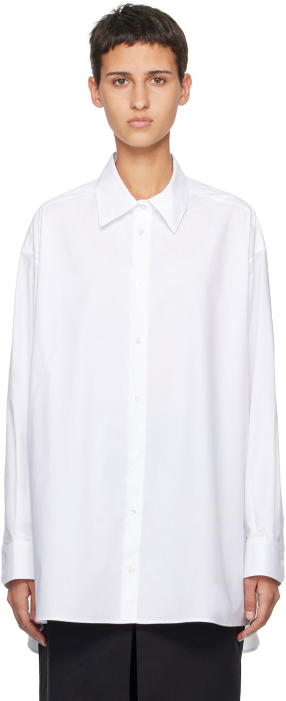 Paita The Row Oversized Cotton Shirt Valkoinen | 5648-W2479