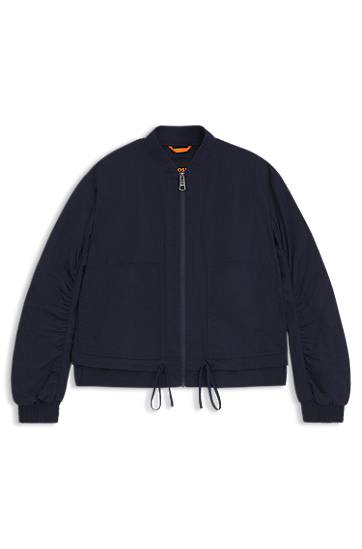 Bomber-takki BOSS Water-repellent Bomber Jacket with Adjustable Hem Tummansininen | 50540991
