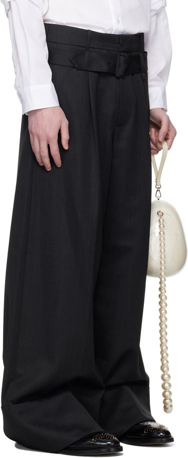 Housut Simone Rocha Simone Rocha Wide Leg Multi Belt Loop Trousers Musta | 4159 1217, 1